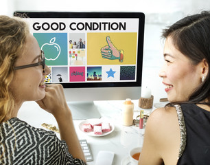 Wall Mural - Apple Nutrition Healthcare Wellbeing Browsing Concept