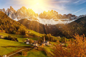 Wall Mural - autumn landscape with santa maddalena