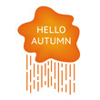 orange vector icon of rainy cloud icon contains the text 