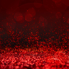 Poster - Abstract red glitter perspective to blank background,Studio styl