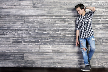 handsome guy listening to music