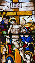 Wall Mural - Stained Glass in Batalha Monastery - Crucifixion of Jesus