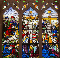 Poster - Stained Glass in Batalha Monastery - Crucifixion of Jesus