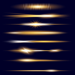 Wall Mural - Creative concept Vector set of glow light effect stars bursts with sparkles isolated on black background. For illustration template art design, banner for Christmas celebrate, magic flash energy ray