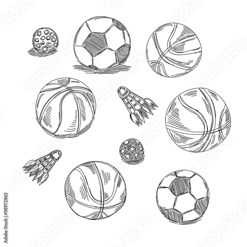 Different Types Of Balls Set Sports Doodles Stock Vector Adobe Stock Different Types Of Balls Set Sports Doodles Stock Vector Adobe Stock