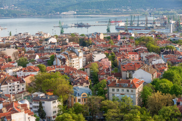 General view of Varna city, Black sea coast, Bulgaria.