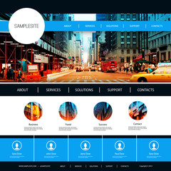 Wall Mural - website design for your business with one street of new york city image background