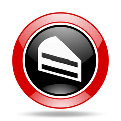 Leinwandbilder - cake red and black web glossy round icon