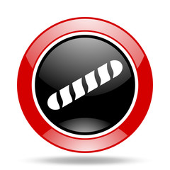 Poster - baguette red and black web glossy round icon