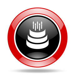 Poster - cake red and black web glossy round icon