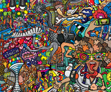 Fototapeta Fototapety dla młodzieży do pokoju - Sports collage on a large brick wall, graffiti