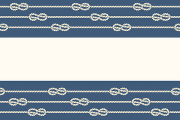 Poster - Marine ropes and knots borders frame