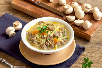 Sticker - mushroom soup with millet