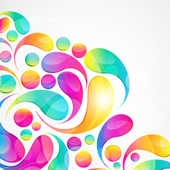 Canvas Print - abstract colorful paisley arc-drop pattern on a white background.