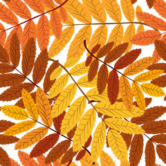 Wall Mural - seamless pattern with yellow and red leaves