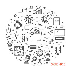 Wall Mural - vector line web concept for science