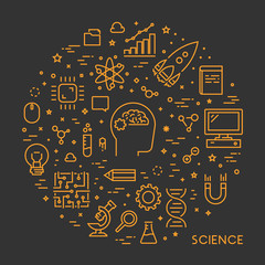Wall Mural - vector line web concept for science
