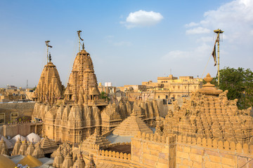 Wall Mural - Roof of the Jain temple in Jaisalmer, India.