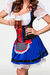 Wall Mural - Beautiful young brunette girl of oktoberfest beer stein