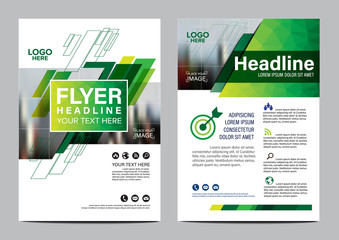 Wall Mural - Green Brochure Layout design template. Annual Report Flyer Leaflet cover Presentation Modern background. illustration vector in A4 size