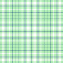 Seamless Tartan Plaid Pattern In White, Grayish Green & Dark Green Twill Stripes On Turquoise Green Background.