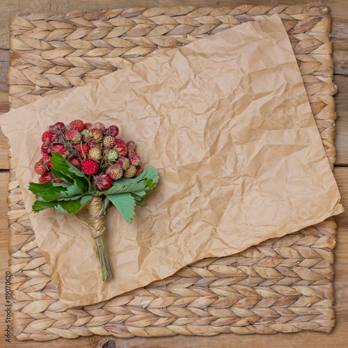 bouquet of fresh red strawberries