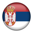 Round glossy Button with flag of Serbia