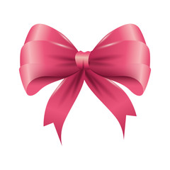 Poster - ribbon bow color pink decoration gift vector illustration