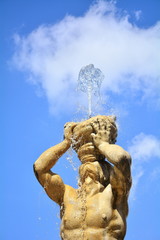 Wall Mural - The fountain of the Triton in Barberini Square in Rome, Italy