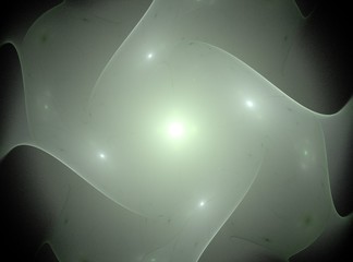 Wall Mural - green glowing fractal with beautiful waves