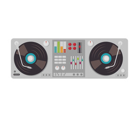 Wall Mural - music dj party turntable technology and electronic device vector illustration