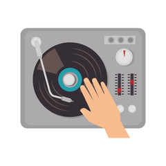 music dj party turntable technology and electronic device vector illustration