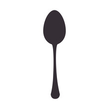 Kitchen Spoon Cutlery Utensil Silverware Food Silhouette Vector Illustration