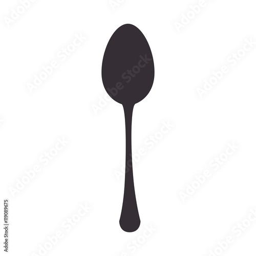 Fotomural kitchen spoon cutlery utensil silverware food silhouette vector illustration