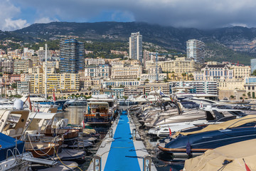 Wall Mural - MONACO - NOVEMBER 2, 2014: Panoramic view on marina and resident