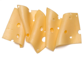 cheese slices isolated on white background cutout