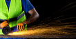 worker with angle grinder