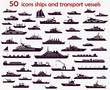 50 vector icons  ships