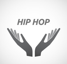 Isolated Hands Offering Icon With    The Text HIP HOP