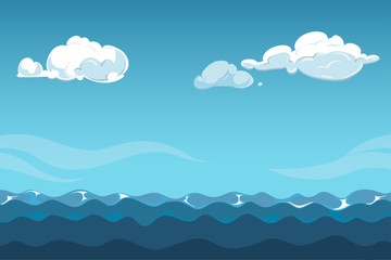 Wall Mural - Blue sky over the sea background