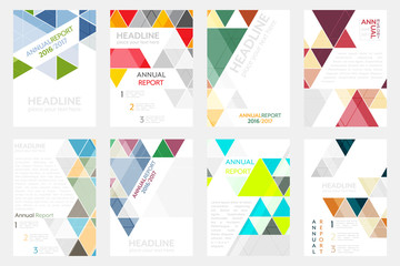 Wall Mural - set of business flyer template, brochure or corporate banner with geometric pattern. a4 size.