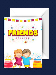 Sticker - Greeting Card for Friendship Day celebration.