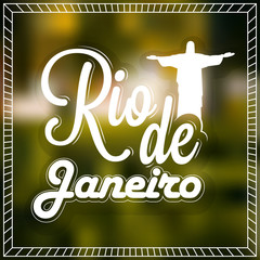 Canvas Print - Poster, Banner with Stylish Text Rio de Janeiro.