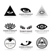 Set of vector eye symbols and logo design elements (2)