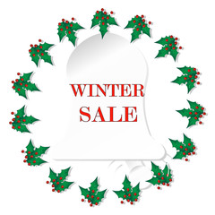 Wall Mural - Winter sale sign, icon, vector ,concept