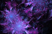 Fractal Purple Crystal Flowers