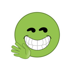 flat design smile emoticon icon vector illustration