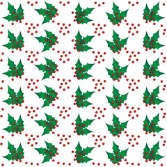 Wall Mural - Christmas berry decoration pattern, background