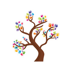 human hand tree gesture shape icon. Isolated and flat illustration. Vector graphic