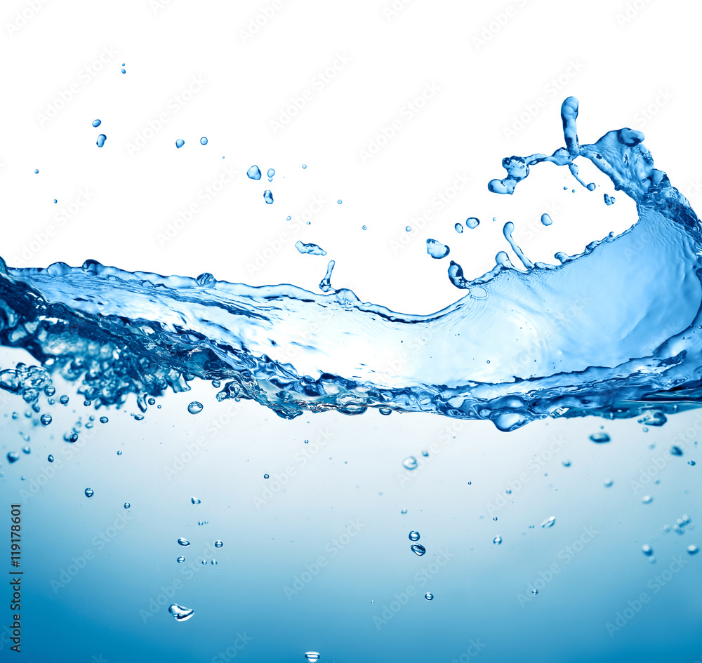 Water wave on white background Stock Photo | Adobe Stock